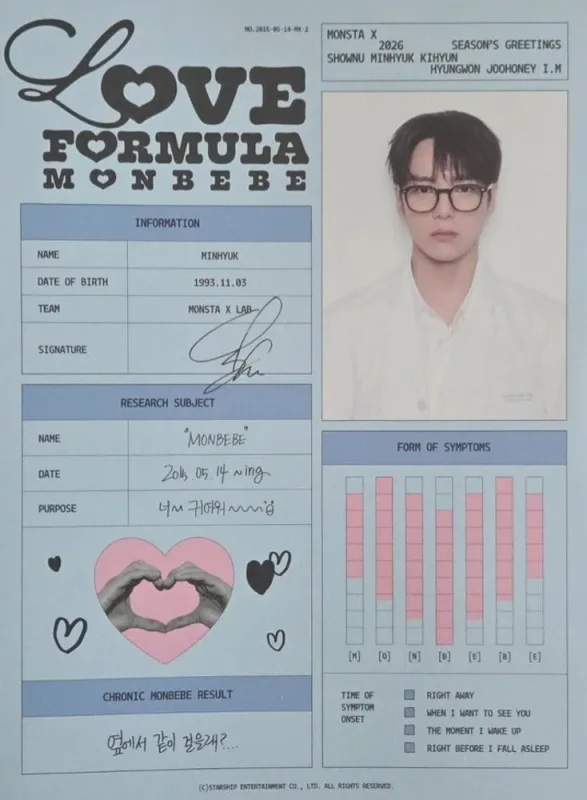 Minhyuk — LOVE FORMULA MONBEBE - 2026 Season's Greetings