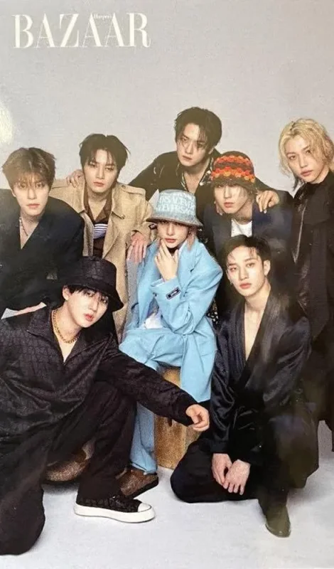Bang Chan, Changbin, Felix, Han, Hyunjin, I.N, Lee Know, Seungmin — Harper's Bazaar